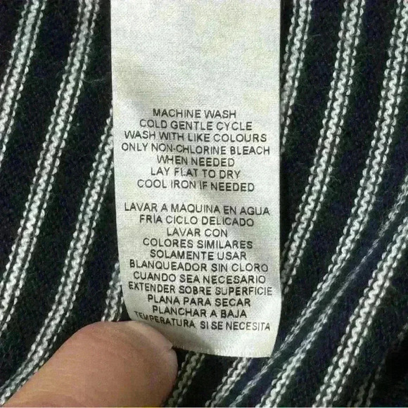 Joe Fresh Navy & White Striped Cardigan Size M, Casual Open Front Layering Piece - Picture 5 of 5